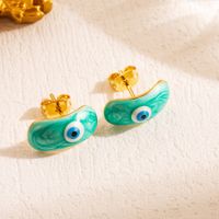 1 Pair Casual Classic Style Devil's Eye Enamel Plating Copper 18k Gold Plated Ear Studs main image 6