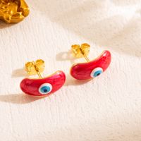 1 Pair Casual Classic Style Devil's Eye Enamel Plating Copper 18k Gold Plated Ear Studs main image 3