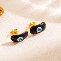 1 Pair Casual Classic Style Devil's Eye Enamel Plating Copper 18k Gold Plated Ear Studs sku image 6
