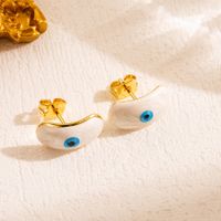 1 Pair Casual Classic Style Devil's Eye Enamel Plating Copper 18k Gold Plated Ear Studs sku image 7