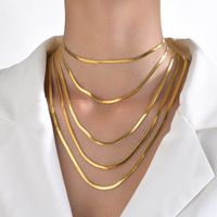 201 Stainless Steel INS Style Retro Simple Style Plating Solid Color Necklace main image 3