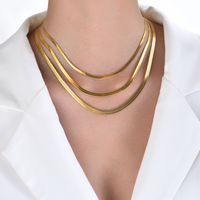 201 Stainless Steel INS Style Retro Simple Style Plating Solid Color Necklace main image 5
