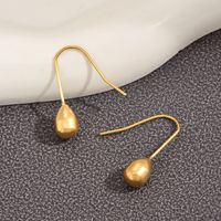 1 Pair French Style Simple Style Water Droplets Plating 304 Stainless Steel 14K Gold Plated Earrings main image 1