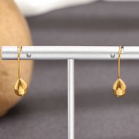 1 Pair French Style Simple Style Water Droplets Plating 304 Stainless Steel 14K Gold Plated Earrings main image 3