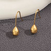 1 Pair French Style Simple Style Water Droplets Plating 304 Stainless Steel 14K Gold Plated Earrings main image 2