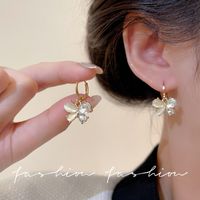Simple Style Butterfly Alloy Inlay Opal Women's Drop Earrings main image 5
