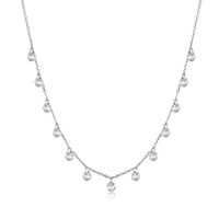 Elegant Simple Style Round Water Droplets Sterling Silver Inlay Zircon Necklace main image 5