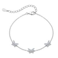 Elegant Butterfly Sterling Silver Inlay Zircon Bracelets sku image 1
