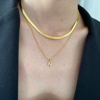 Acier Inoxydable 201 Style INS Style Simple Placage Incruster Lettre Zircon Collier En Couches main image 6