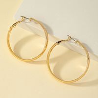 Exaggerated Simple Style Round Alloy Plating Women's Hoop Earrings main image 1