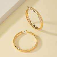Exaggerated Simple Style Round Alloy Plating Women's Hoop Earrings main image 4