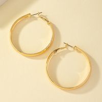 Exaggerated Simple Style Round Alloy Plating Women's Hoop Earrings main image 3