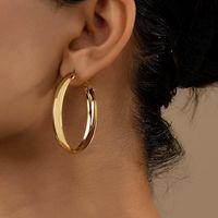 Exaggerated Simple Style Round Alloy Plating Women's Hoop Earrings main image 5