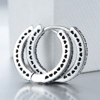 1 Pair Ins Style Vintage Style Heart Shape Inlay Sterling Silver Zircon Hoop Earrings main image 5