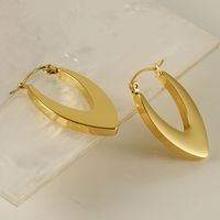 1 Pair Retro Simple Style U Shape Plating Stainless Steel Titanium Steel 18K Gold Plated Hoop Earrings main image 3