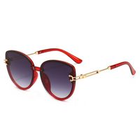 Ins Style Solid Color Ac Oval Frame Frameless Women's Sunglasses main image 3