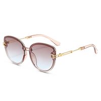 Ins Style Solid Color Ac Oval Frame Frameless Women's Sunglasses sku image 6