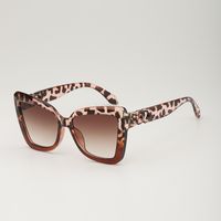Elegant Basic Gradient Color Leopard Ac Cat Eye Full Frame Women's Sunglasses sku image 2