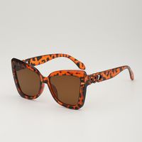 Elegant Basic Gradient Color Leopard Ac Cat Eye Full Frame Women's Sunglasses sku image 1