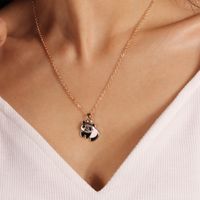 Lindo Estilo Moderno Panda Aleación Embutido Diamantes De Imitación Mujeres Collar Colgante sku image 6