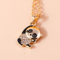 Cute Modern Style Panda Alloy Inlay Rhinestones Women's Pendant Necklace main image 7