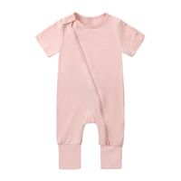 Casual Solid Color Bamboo Fiber Baby Clothing Sets sku image 22