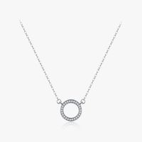 Modern Style Round Sterling Silver Plating Inlay Zircon Thai Silver Pendant Necklace main image 2