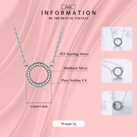 Modern Style Round Sterling Silver Plating Inlay Zircon Thai Silver Pendant Necklace main image 3