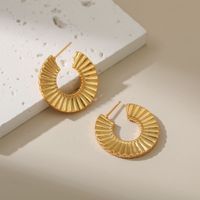 1 Pair Retro Round Copper Plating 18k Gold Plated Ear Studs main image 5