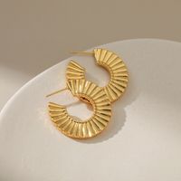1 Pair Retro Round Copper Plating 18k Gold Plated Ear Studs main image 3
