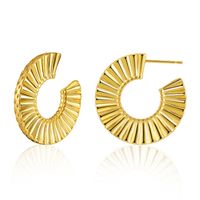 1 Pair Retro Round Copper Plating 18k Gold Plated Ear Studs sku image 1