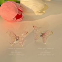 Sweet Bow Knot Arylic Cloth Plating Inlay Zircon Women's Earrings main image 4