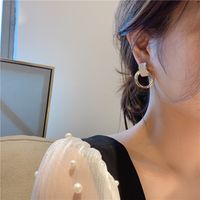 Modern Style Round Alloy Plating Inlay Opal Women's Ear Studs main image 4