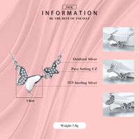 Sweet Butterfly Sterling Silver Plating Inlay Zircon Thai Silver Pendant Necklace main image 7