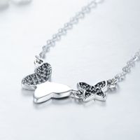 Süss Schmetterling Sterling Silber Überzug Inlay Zirkon Thailändisches Silber Halskette Mit Anhänger main image 6