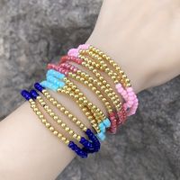 Bohemian Round 18k Gold Plated Artificial Crystal Copper Wholesale Bracelets main image 1