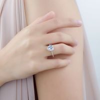 Elegant Romantic Heart Shape Sterling Silver Rhodium Plated Zircon Rings In Bulk main image 3