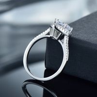 Elegant Romantic Heart Shape Sterling Silver Rhodium Plated Zircon Rings In Bulk main image 6
