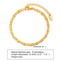 IG Style Casual Simple Style Geometric 201 Stainless Steel 18K Gold Plated Bracelets In Bulk sku image 6
