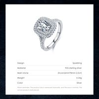 Glam Luxurious Rectangle Sterling Silver Rhodium Plated Zircon Rings In Bulk main image 4