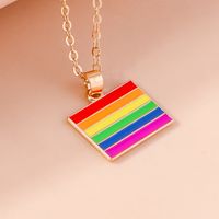Wholesale Jewelry Modern Style Streetwear Rainbow Heart Shape Alloy Pendant Necklace sku image 5
