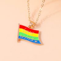 Wholesale Jewelry Modern Style Streetwear Rainbow Heart Shape Alloy Pendant Necklace sku image 6