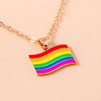 Wholesale Jewelry Modern Style Streetwear Rainbow Heart Shape Alloy Pendant Necklace sku image 7