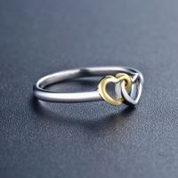 Sweet Simple Style Heart Shape Sterling Silver Plating Hollow Out Rhodium Plated Rings main image 2