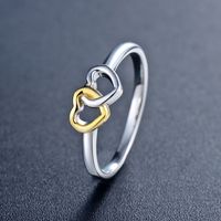 Sweet Simple Style Heart Shape Sterling Silver Plating Hollow Out Rhodium Plated Rings main image 1