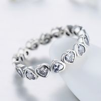 Ins Style Heart Shape Sterling Silver Plating Inlay Gem Thai Silver Rings main image 8