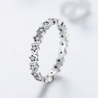 Simple Style Star Sterling Silver Plating Inlay Zircon Thai Silver Rings main image 5