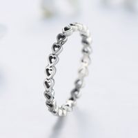 Ins Style Vintage Style Simple Style Heart Shape Sterling Silver Hollow Out Rings main image 4