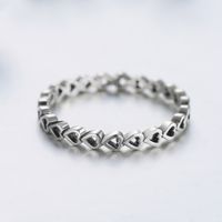 Ins Style Vintage Style Simple Style Heart Shape Sterling Silver Hollow Out Rings main image 3