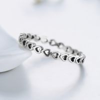 Ins Style Vintage Style Simple Style Heart Shape Sterling Silver Hollow Out Rings main image 5